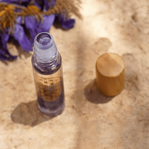 בושם קריסטלי ארומותרפי - לוטוס מסתורי וחלומי - אמטיסט, לוטוס כחול ויסמין – תמונה 3